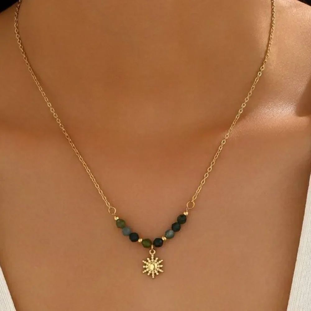 Sun Pendant Necklace A1553